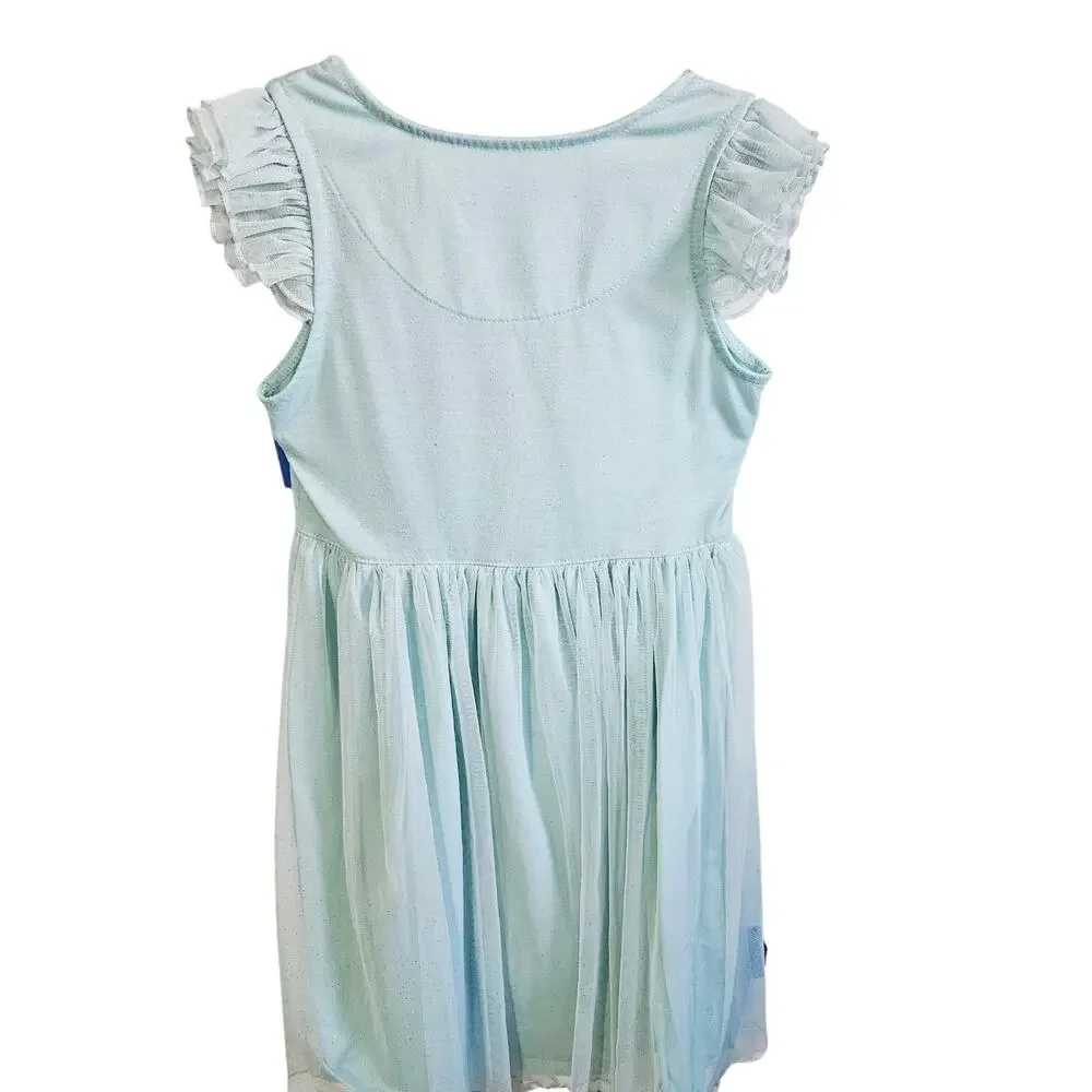 Disney Girls Size 7/8 Pajama Dress Light Blue Ariel Mermaid Princess Nightie